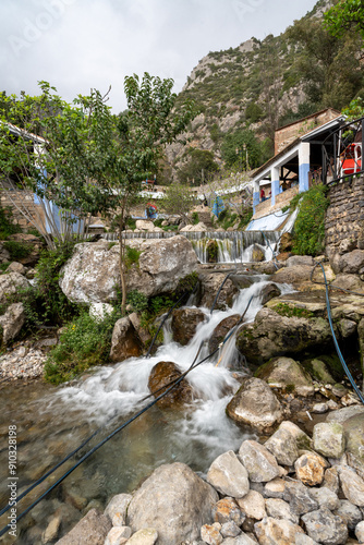 waterfall in a small city photo