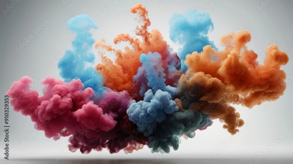 Abstract colorful smoke explosion isolated Abstract colorful smoke explosion isolated