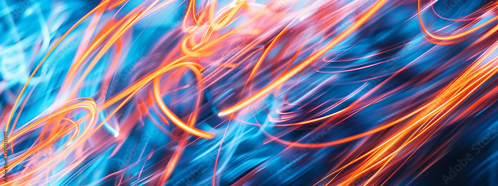 Abstract blue, orange and pink light streaks create a dynamic and energetic background perfect for technology, music, or speed concepts.
Abstract blue, orange and pink light streaks create a dynamic and energetic background perfect for technology, music, or speed concepts.