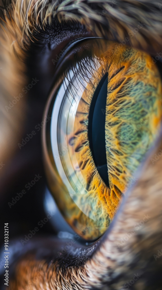 Close-up of an animal's eye with vivid colors and texture Close-up of an animal's eye with vivid colors and texture