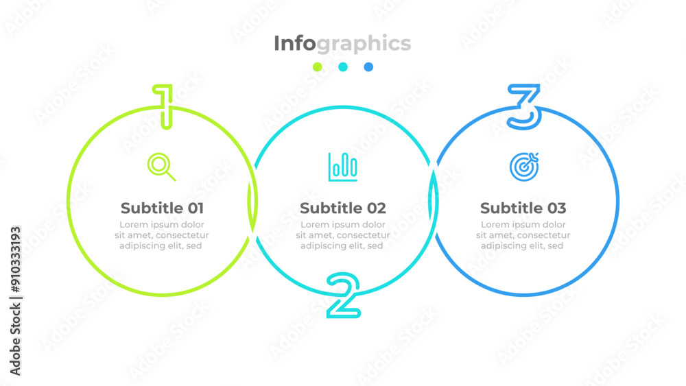 3 options infographic with thin line elements, circles design template, and marketing icons. Vector illustration. 3 options infographic with thin line elements, circles design template, and marketing icons. Vector illustration.
