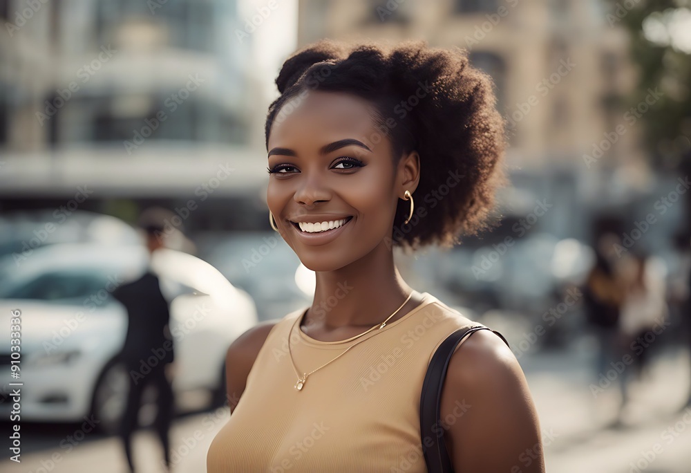 Φωτογραφία city young student people girl lifestyle portrait smiling woman african enjoy bu