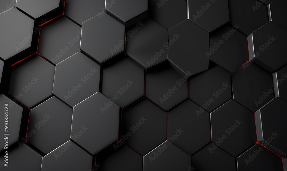 Illustration dark geometric hexagon three dimension abstract background Illustration dark geometric hexagon three dimension abstract background