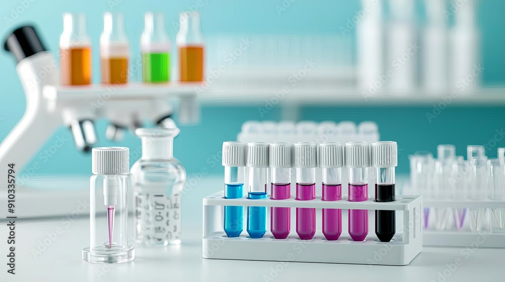 Advanced laboratory with futuristic biotechnology equipment for stem cell research