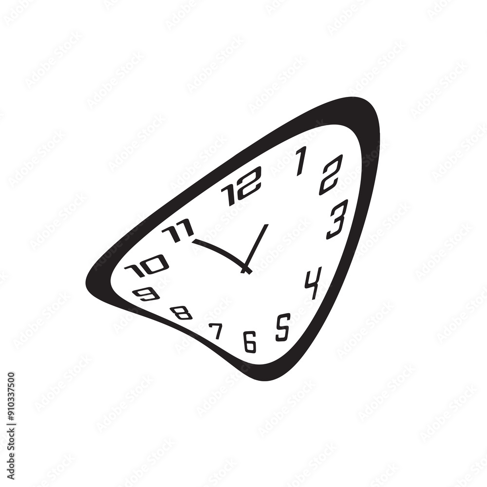 Deformed wall clock designed with simple details Deformed wall clock designed with simple details