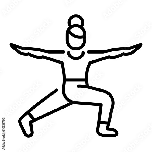 Line style icon of vinyasa pose 