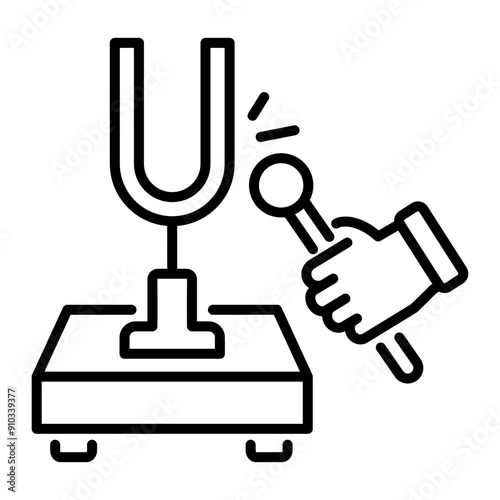 An outline icon of tuning fork 