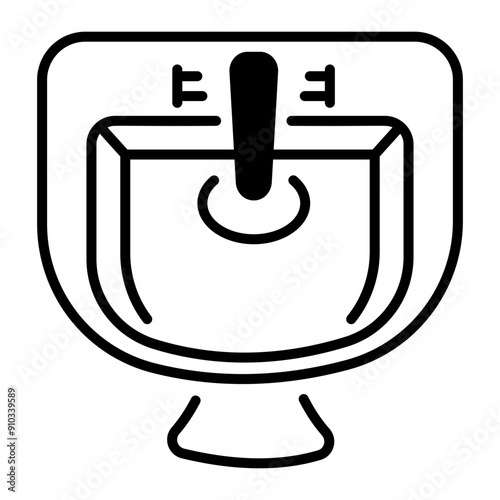 An icon of basin designed in line style 