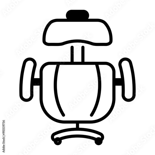 An outline icon of swivel chair 