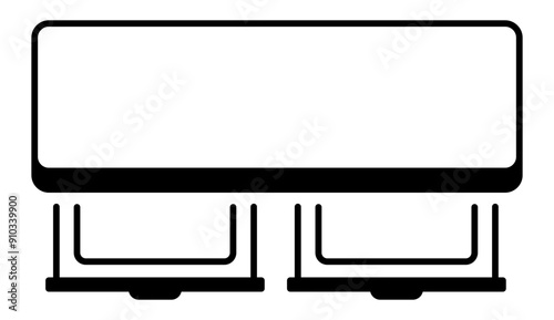 An outline icon of table drawers 