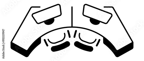 An outline style icon of reception table 