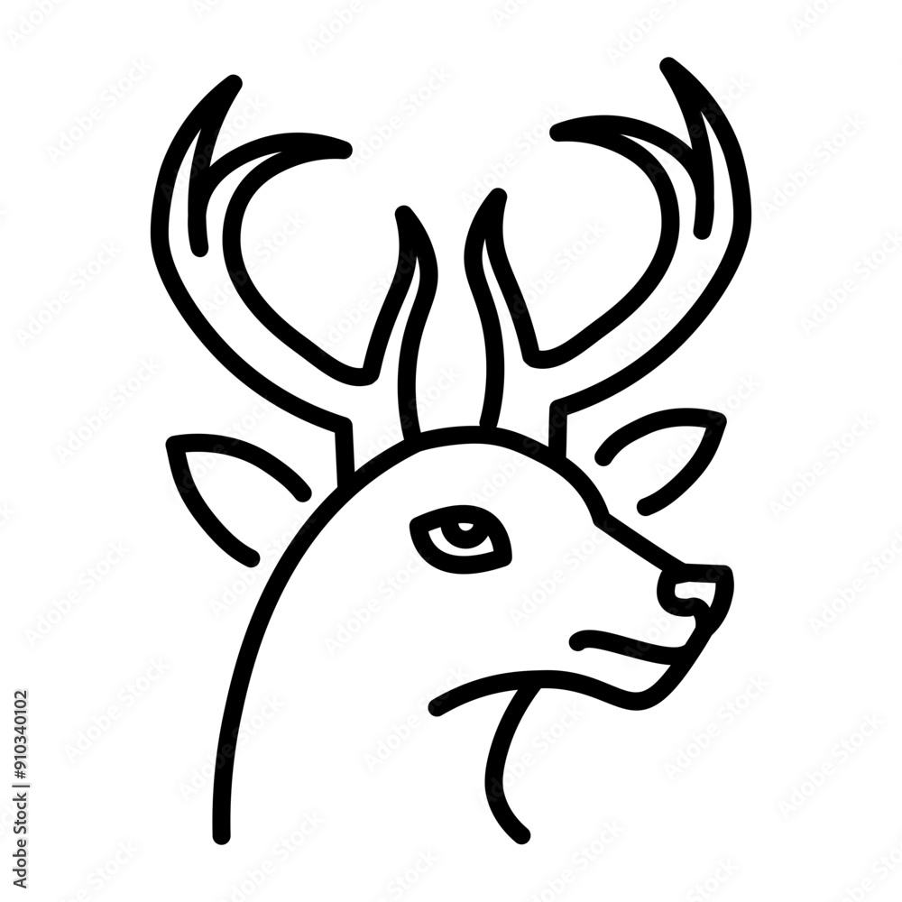 Deer icon designed in linear style Deer icon designed in linear style