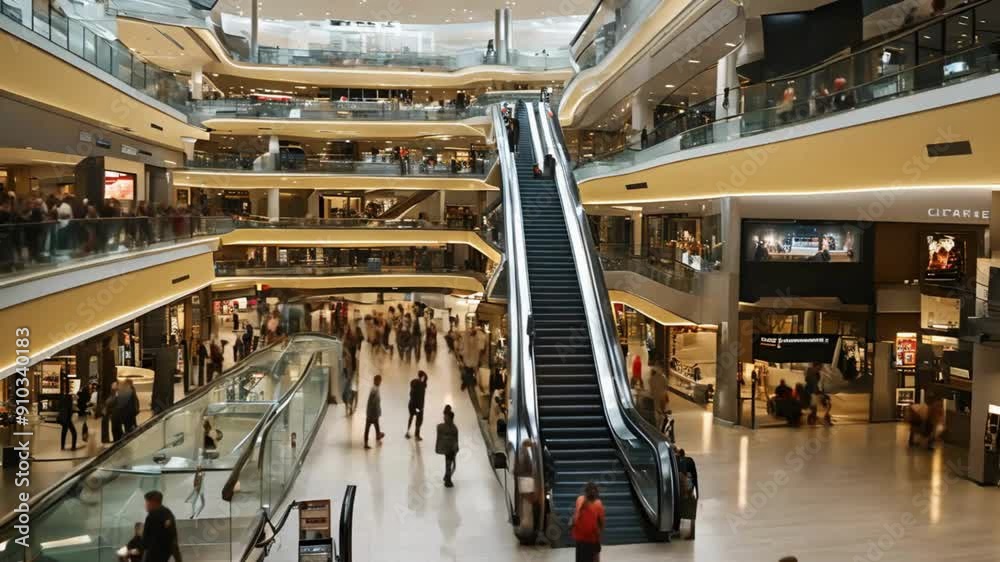 shopping mall at night