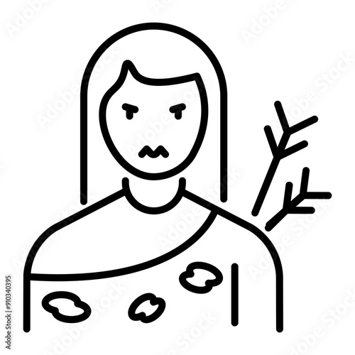 Line style icon of predator girl 