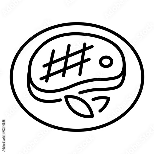 Steak icon designed in outline style 