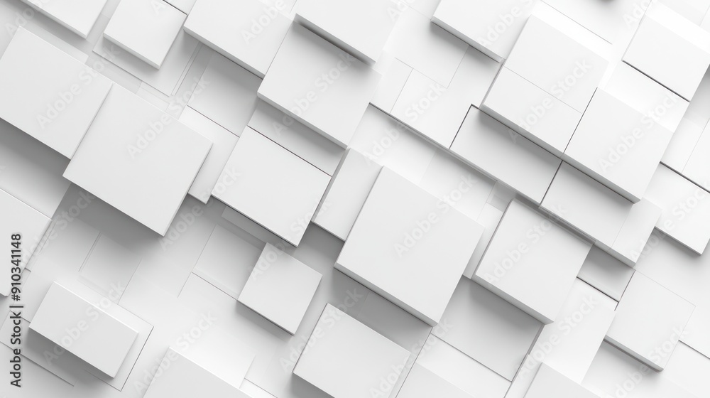 Abstract White Geometric Shapes