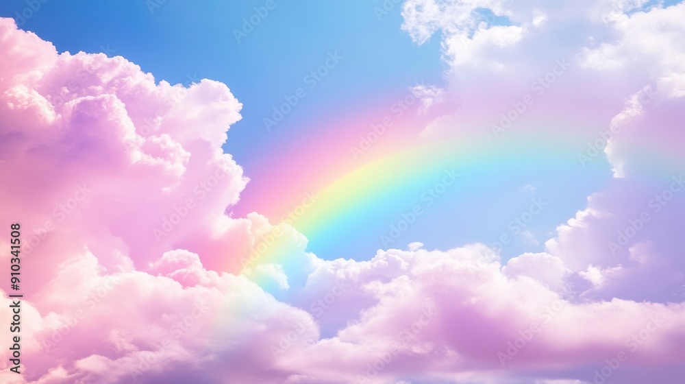 Rainbow and Clouds in Pastel Colors Rainbow and Clouds in Pastel Colors