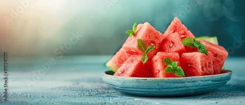 A fresh, seedless watermelon cut into chunks and arranged on a platter, emphasizing its natural flavor and juicy texture 8K , high-resolution, ultra HD,up32K HD
