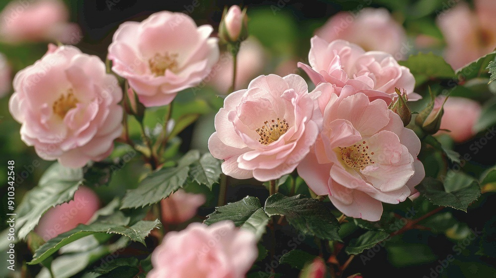 Delicate Pink Roses in Bloom Delicate Pink Roses in Bloom