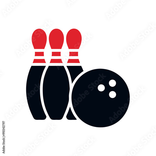 Bowling icon vector illustration, isolated white color background