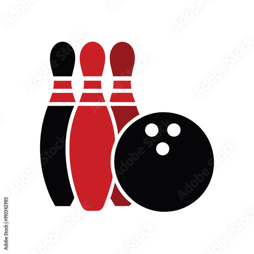 Bowling icon vector illustration, isolated white color background