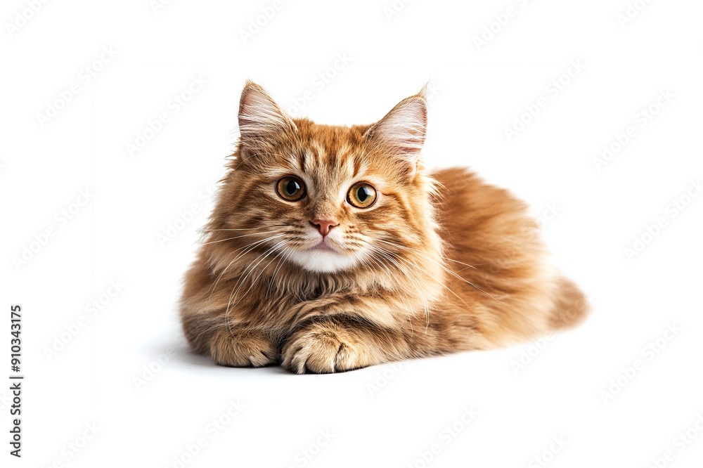 cat with red fur isolated on white background cat with red fur isolated on white background