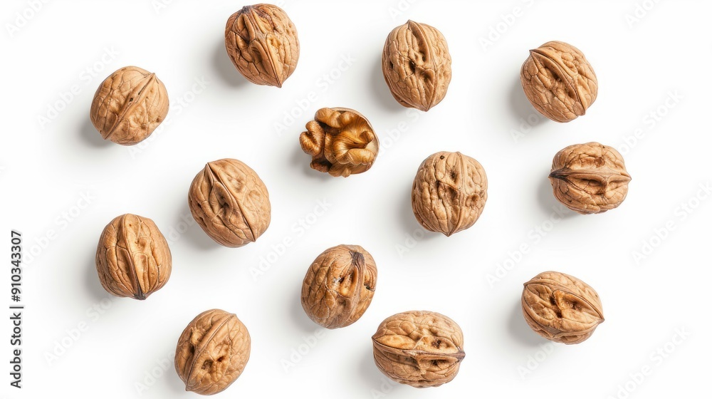 delicious walnuts isolated on white background top view food photo delicious walnuts isolated on white background top view food photo