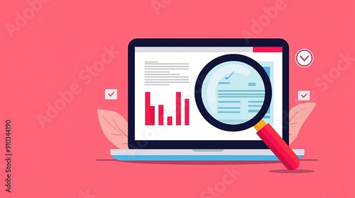 SEO tools, site audit utilities, flat design illustration