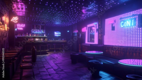 high-resolution, ultra-realistic, 4K, cinematic image of a night club