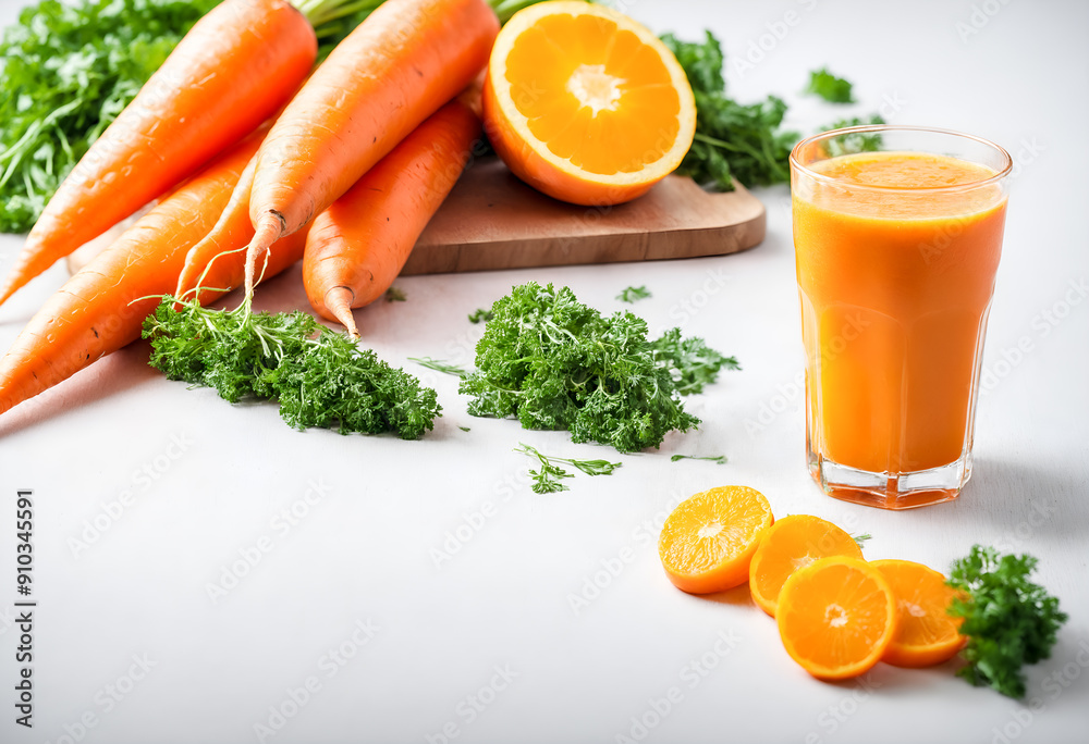 Carrot juice and vegetables. Healthy eating