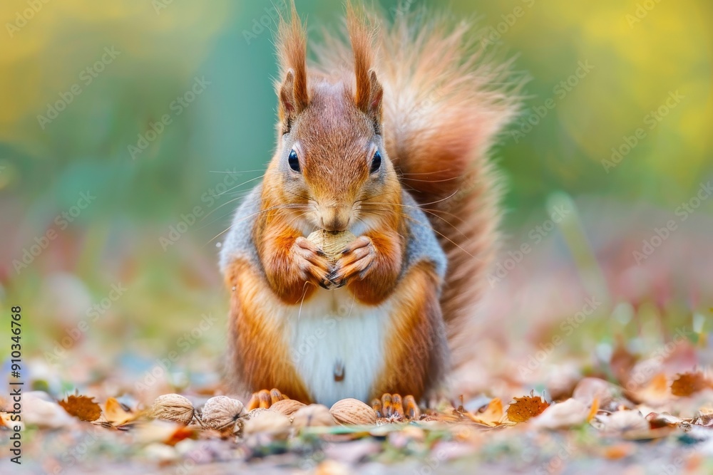 Red squirrel - (Sciurus vulgaris). Beautiful simple AI generated image in 4K, unique. Red squirrel - (Sciurus vulgaris). Beautiful simple AI generated image in 4K, unique.