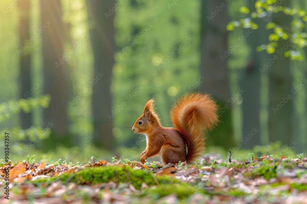 Sciurus vulgaris - Eichhörnchen mit einer Haselnuß. Beautiful simple AI ...