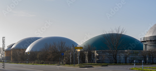 Obraz na płótnie Biogasanlage zur Stromerzeugung und Energiegewinnung w salonie