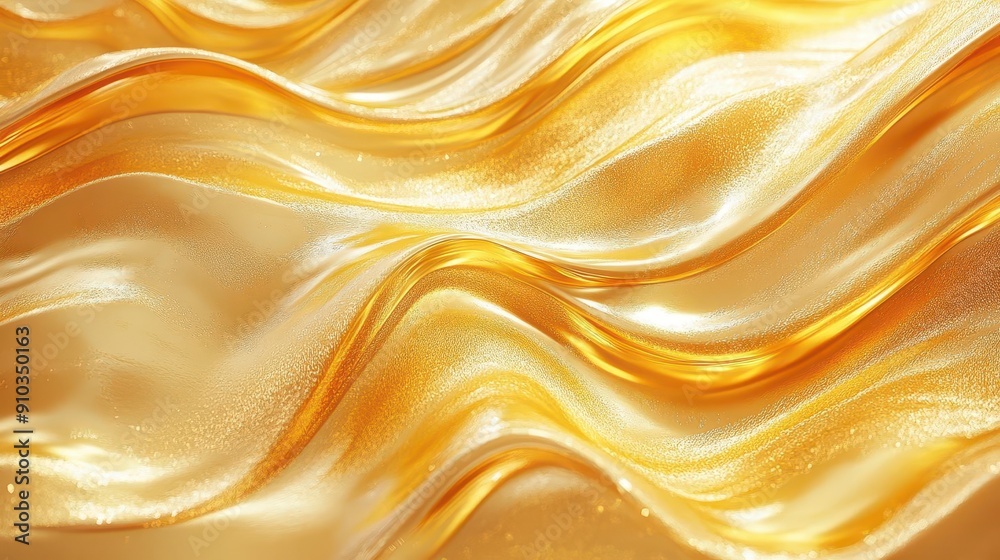 abstract 3d background with flowing streams of liquid gold creating a ...