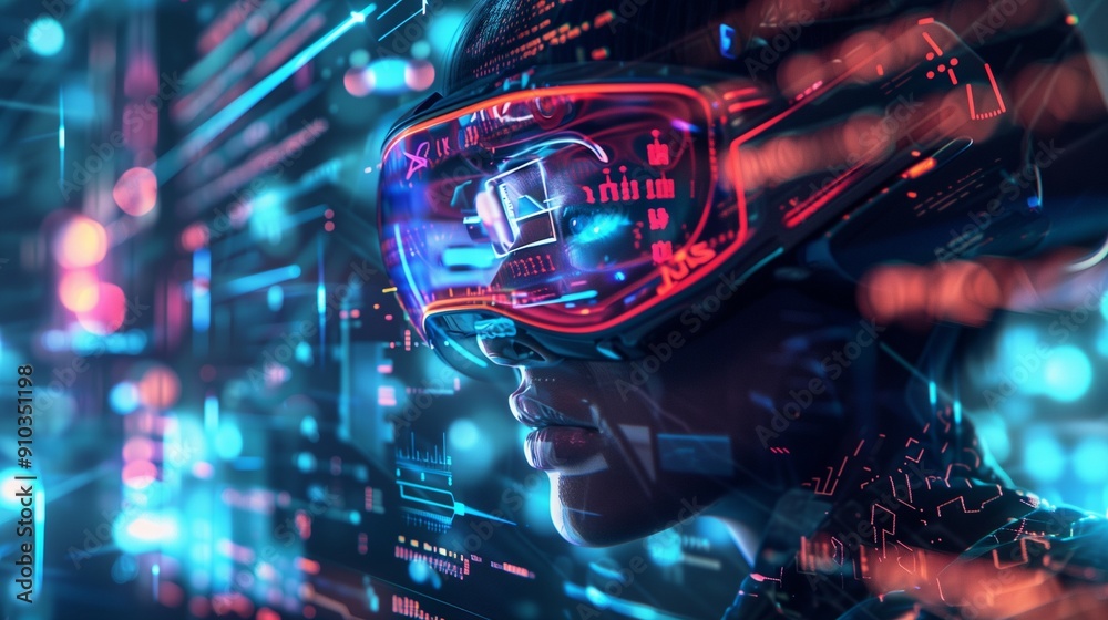 Depict a skilled cyberpunk hacker in a futuristic setting, surrounded by holographic interfaces, intricate code, and virtual reality elements Depict a skilled cyberpunk hacker in a futuristic setting, surrounded by holographic interfaces, intricate code, and virtual reality elements