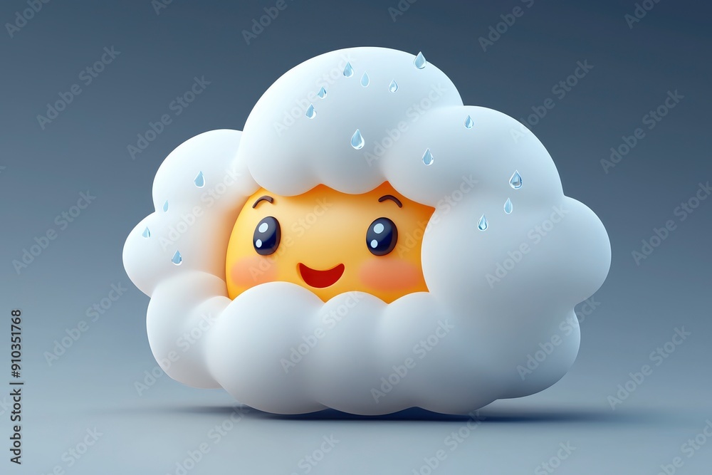 Smiling Rain Cloud Cartoon Character Smiling Rain Cloud Cartoon Character