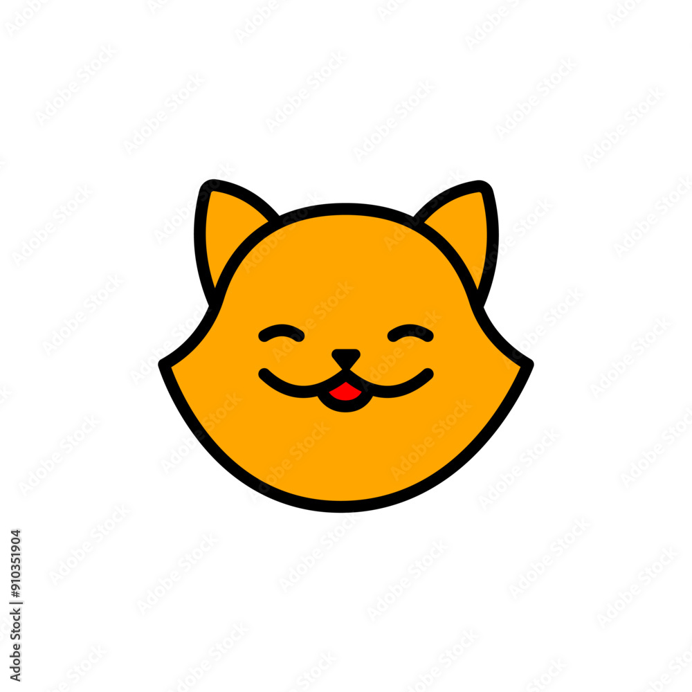 Cat head color icon. Cat face design on white background, Pet. Animals. Isolated vector illustration. Cat head color icon. Cat face design on white background, Pet. Animals. Isolated vector illustration.
