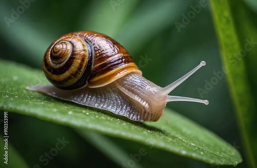 Close-up of a snail on a leaf