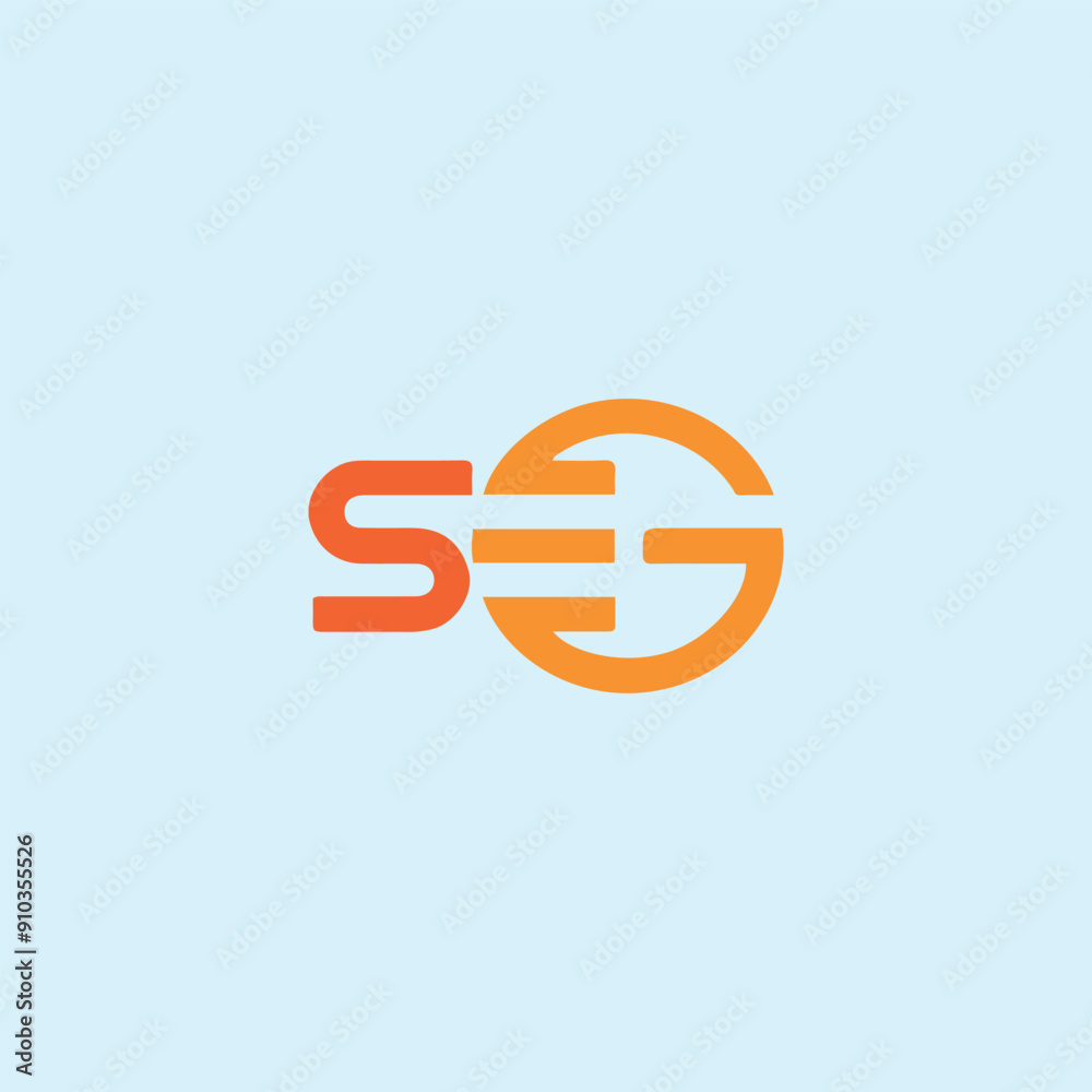 letters seg text logo design vector