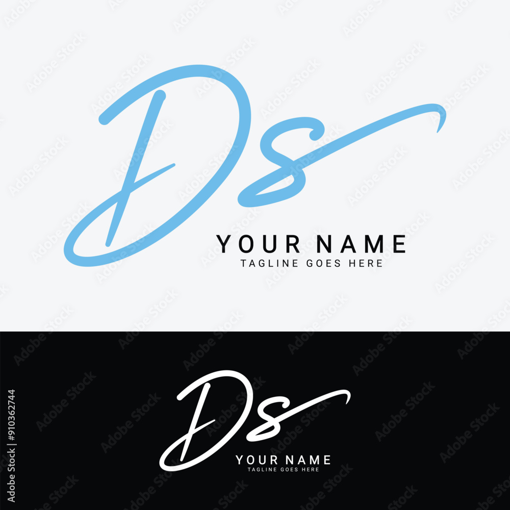 Obraz premium D, S, DS Initial letter logo. Alphabet DS Handwritten Signature logo