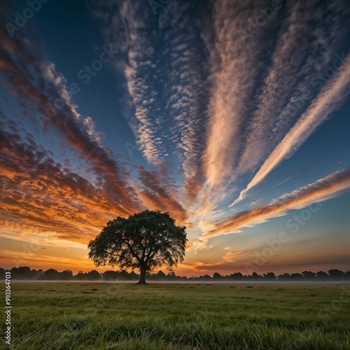 tree in sunsetSunset, tree, cloud, sky, sunset, tree, landscape, nature, clouds, sun, sunrise, silhouette, orange, field, trees, dawn, blue, summer, evening, red, horizon, grass, dusk, yellow, beautif photo