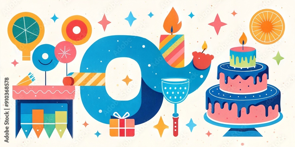birthday risograph art background birthday risograph art background