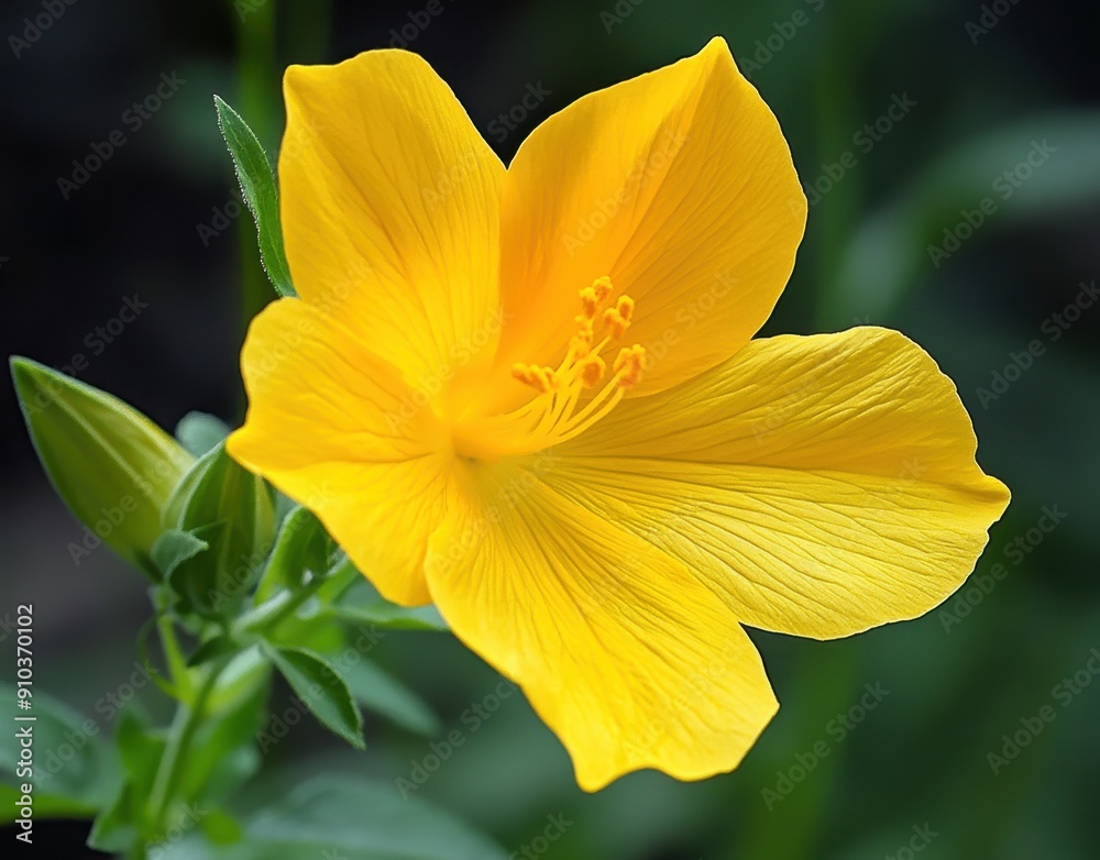 Fototapeta premium yellow flower with two petals, called nightshade flower or evening primrose