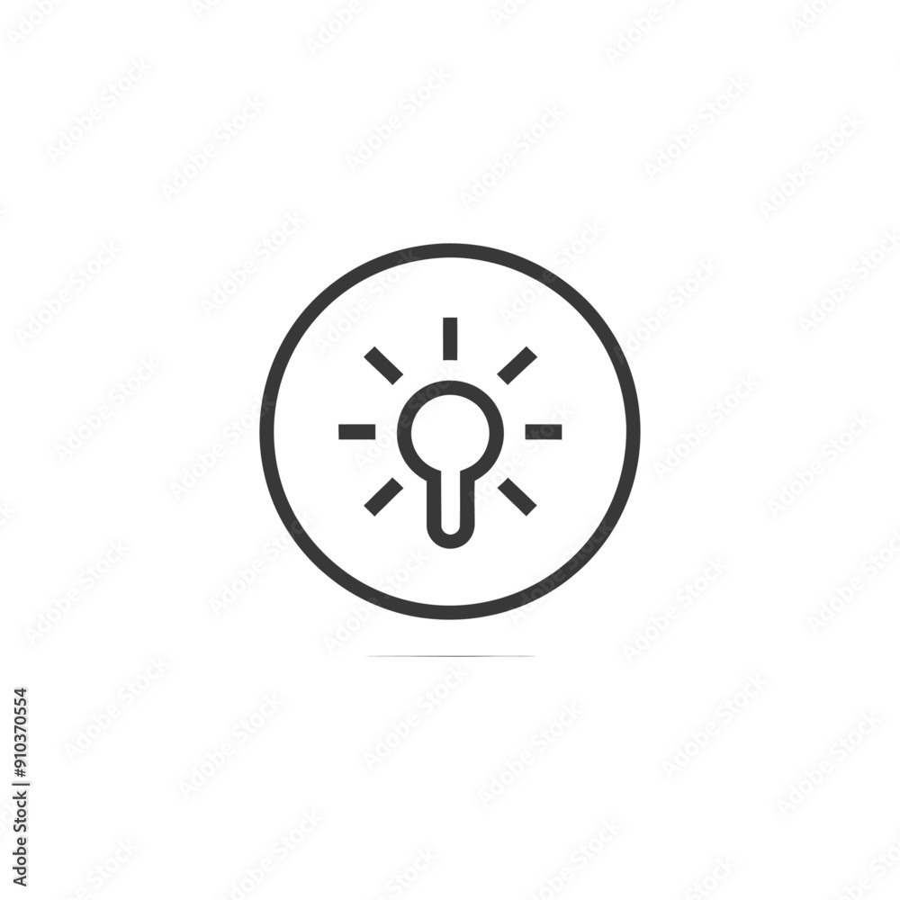 Lightbulb Icon Inside a Circle with Rays Lightbulb Icon Inside a Circle with Rays