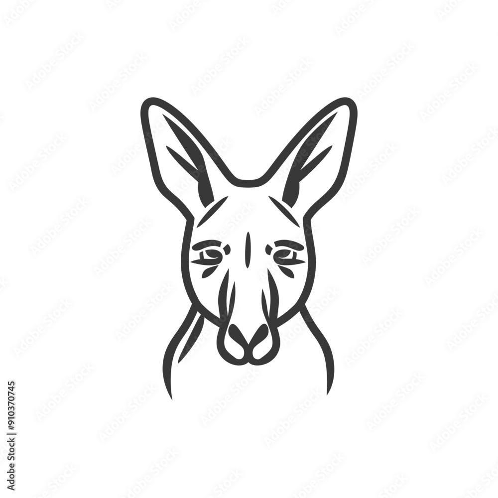 Obraz premium Line art drawing of a kangaroos head