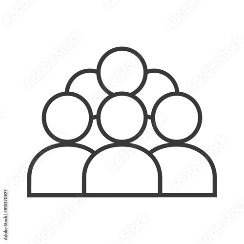 Line art icon of a group of people
