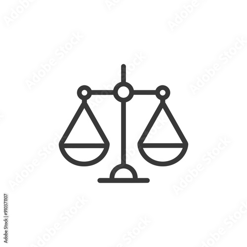 Line Art Illustration of a Balanced Scale