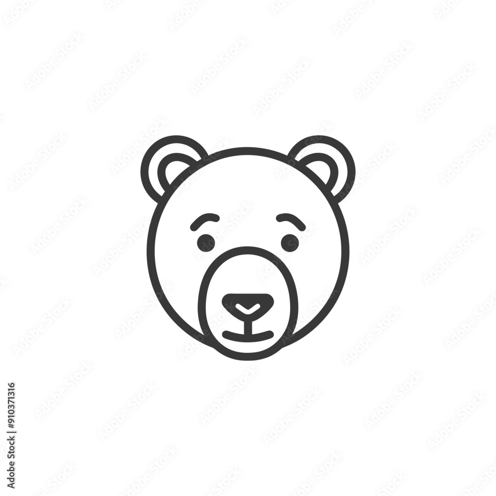 Line Art Illustration of a Bears Face Line Art Illustration of a Bears Face