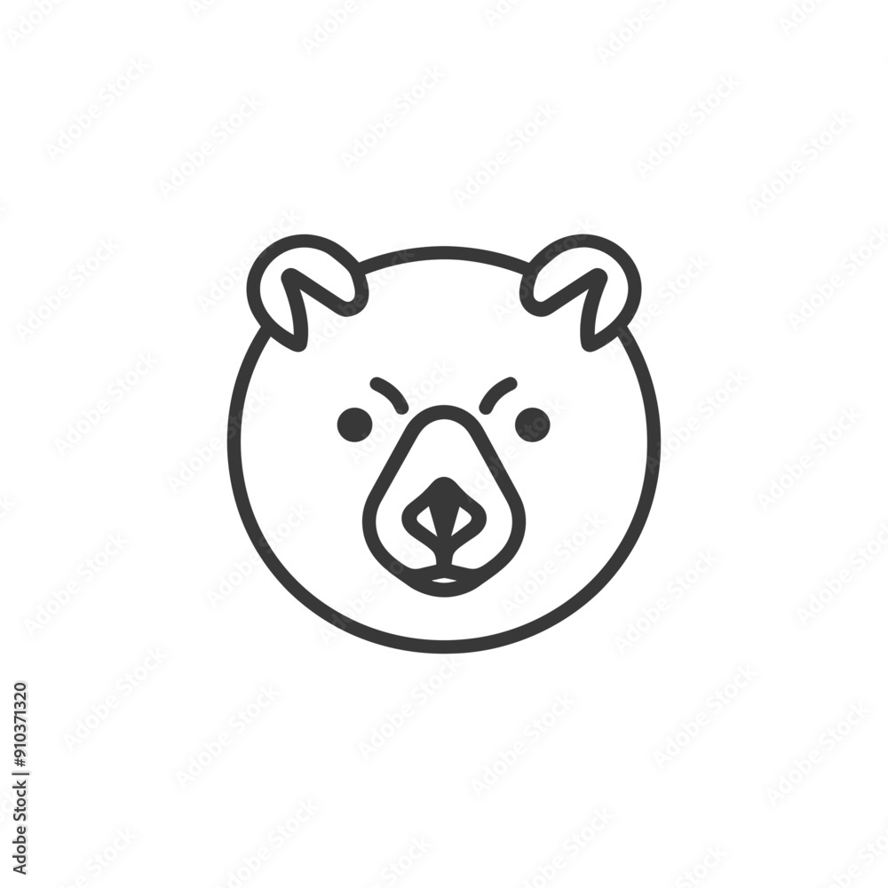 Line Art Illustration of a Bears Face