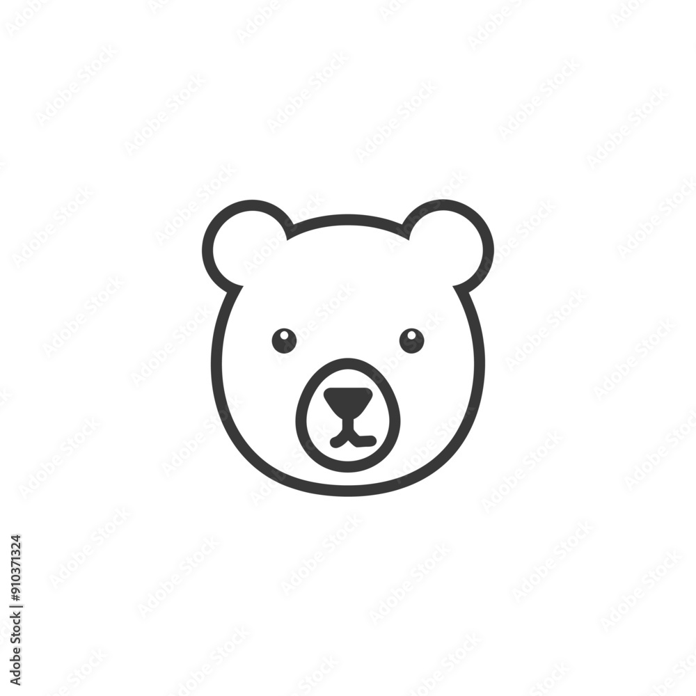 Line art illustration of a bears head Line art illustration of a bears head